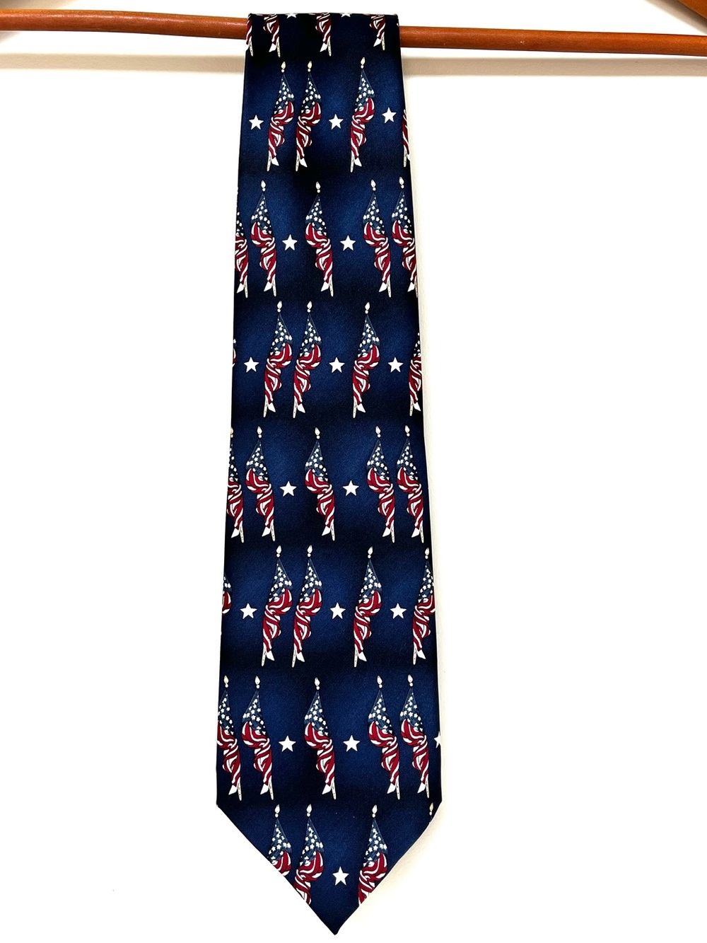 Vintage ~ Fourth of July ~ American Flag Silk Tie by Stonehenge